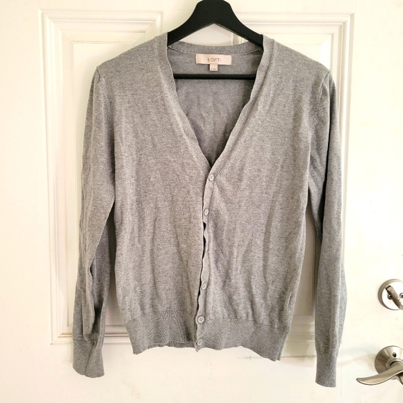 LOFT Sweaters - LOFT Gray Cardigan S